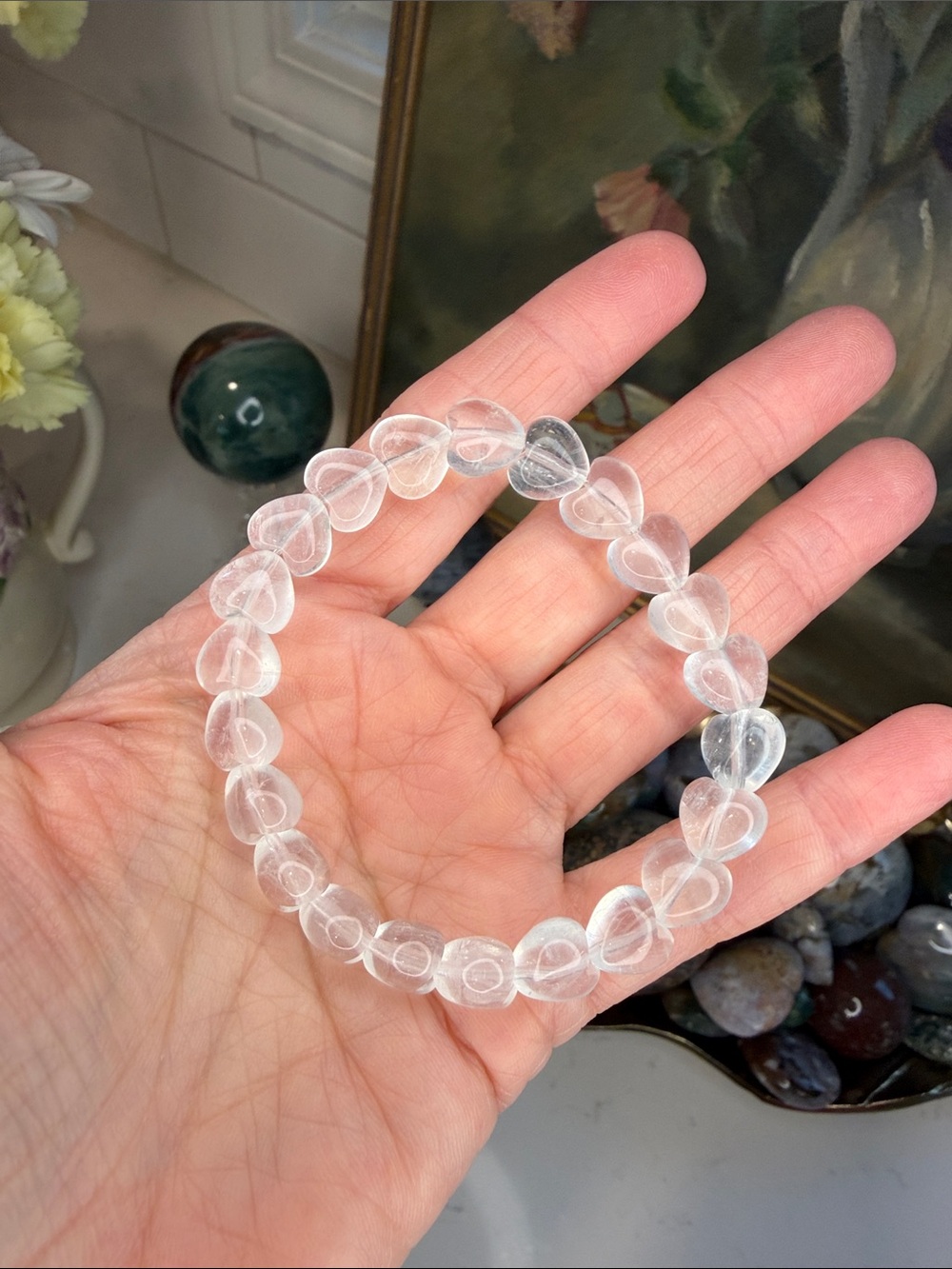 Green Fluorite Heart Bracelet (listing is for 1): B1289